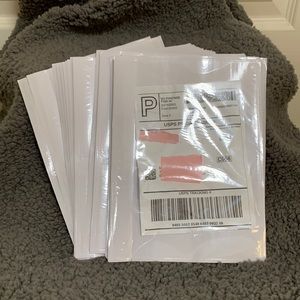 50-  7.5” x 5.5” Clear Adhesive Top Or Side Loading Shipping Label Envelopes.